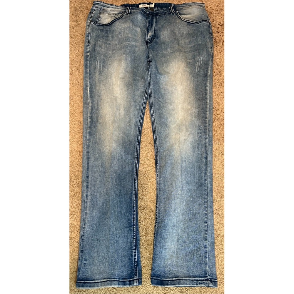 Blue‎ Cult Jeans Men's Size 36 Denim Distressed Mid-Rise tapered Legs Grunge